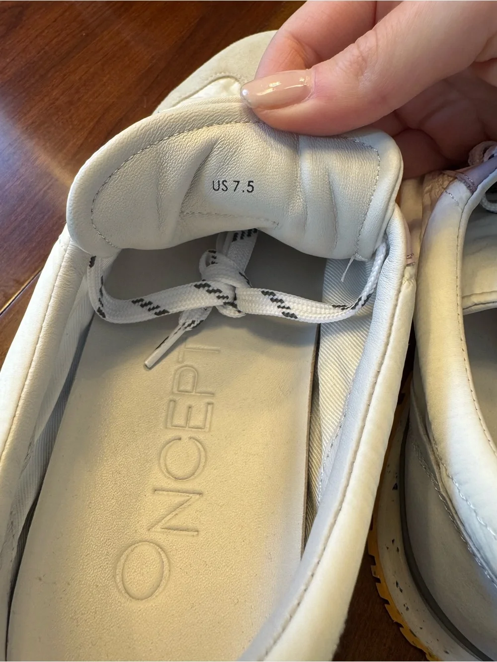 ONCEPT Women's White and Lavender Low-Top Sneakers with Yellow Accents